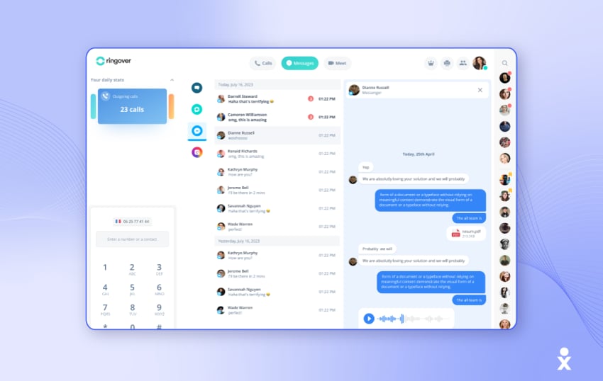 Screenshot of Ringover