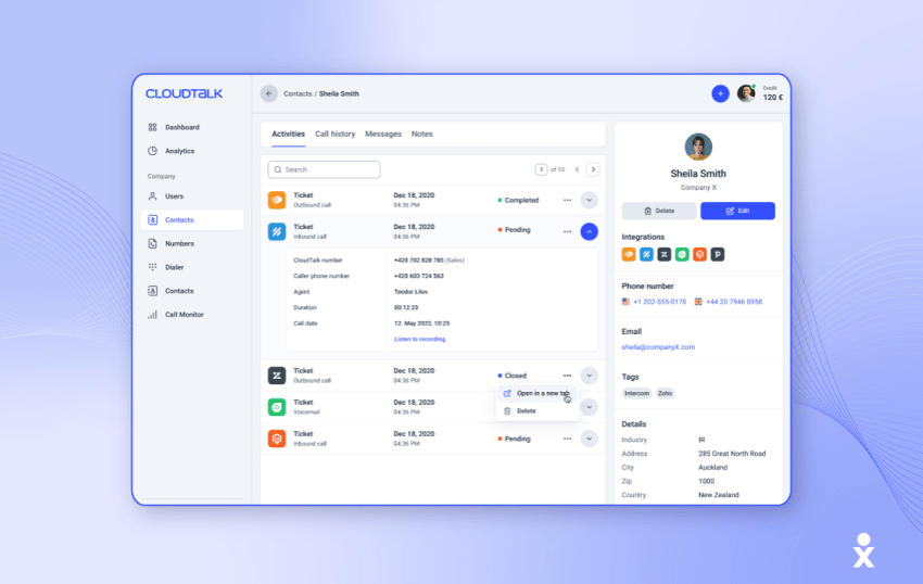 Screenshot of CloudTalk