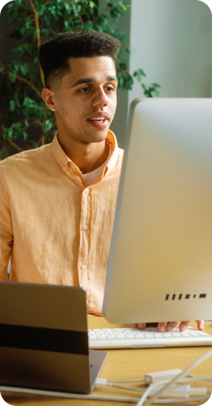 Man working on computer