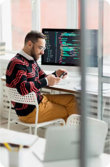 Man looking at his phone