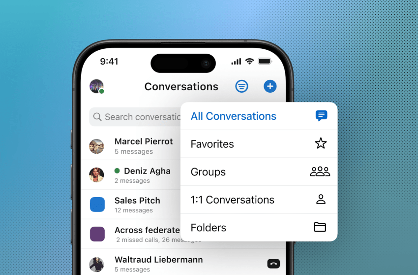 Image of Wire messaging conversation on mobile