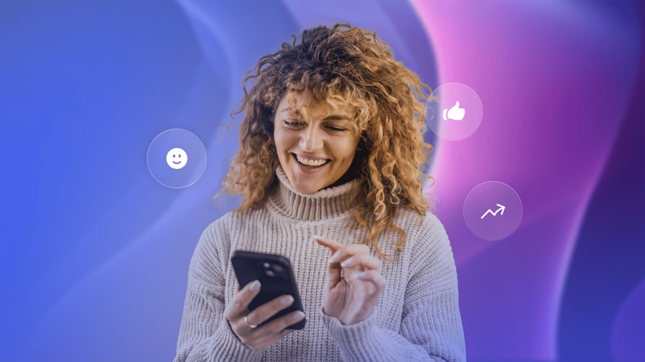 A customer uses a smartphone for support, part of an omnichannel customer experience.