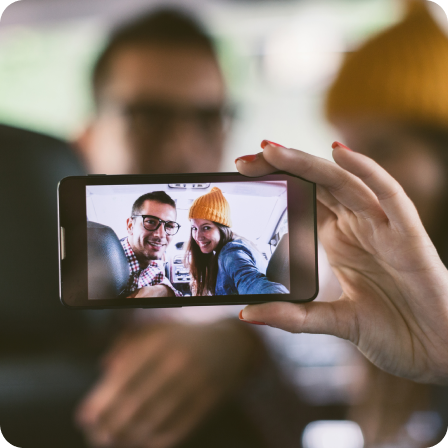 People taking selfies