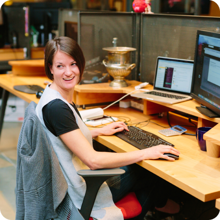 Woman working on computer