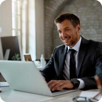 Man working on laptop