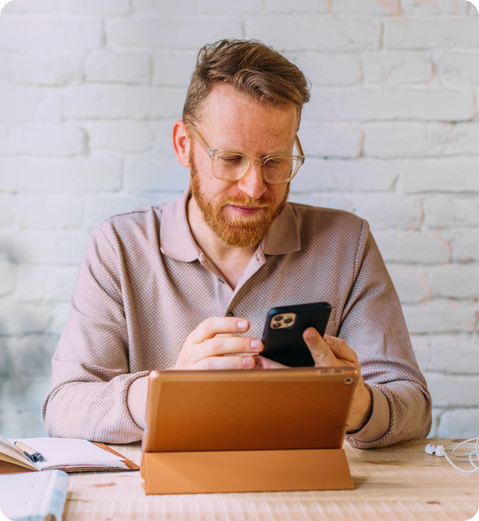 Man looking on his phone