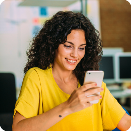 Woman looking at her cell phone