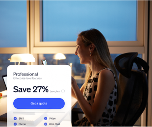 Woman working on laptop